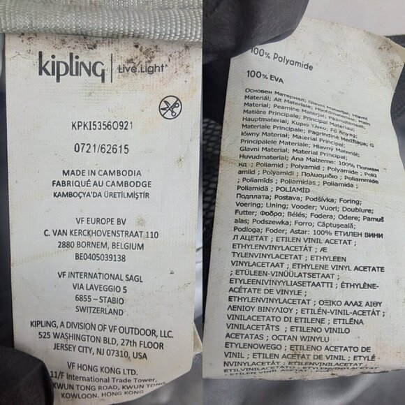 Kipling Kichirou Lunch Bag 100%Polyamide - Clean - Ships Fast -Made in Cambodia - Picture 9 of 14